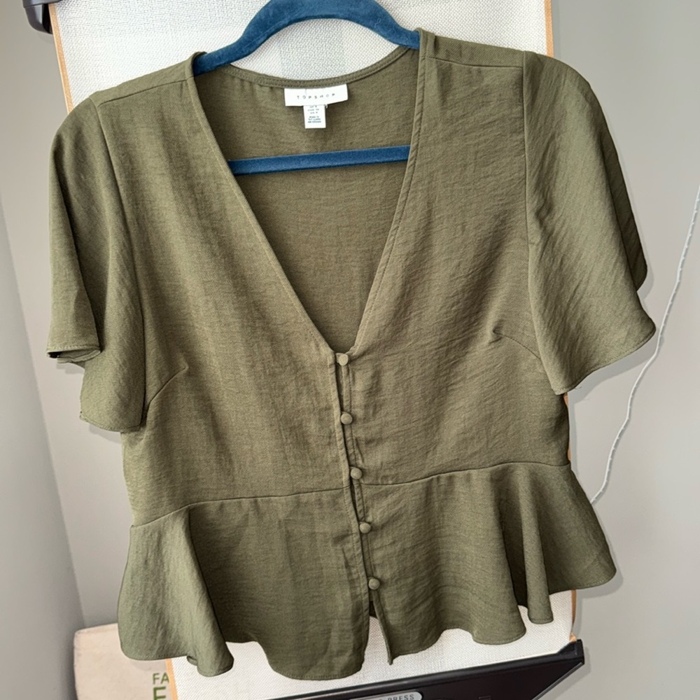 Green Blouse from Topshop